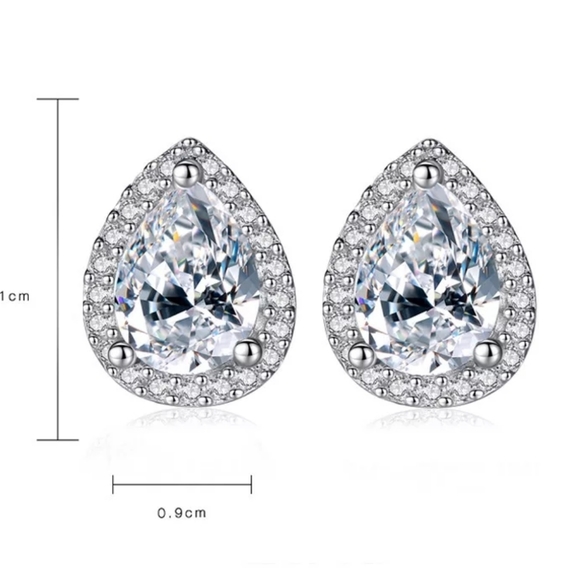 New Elegant Drop Pink Crystal Earrings - Picture 3 of 3